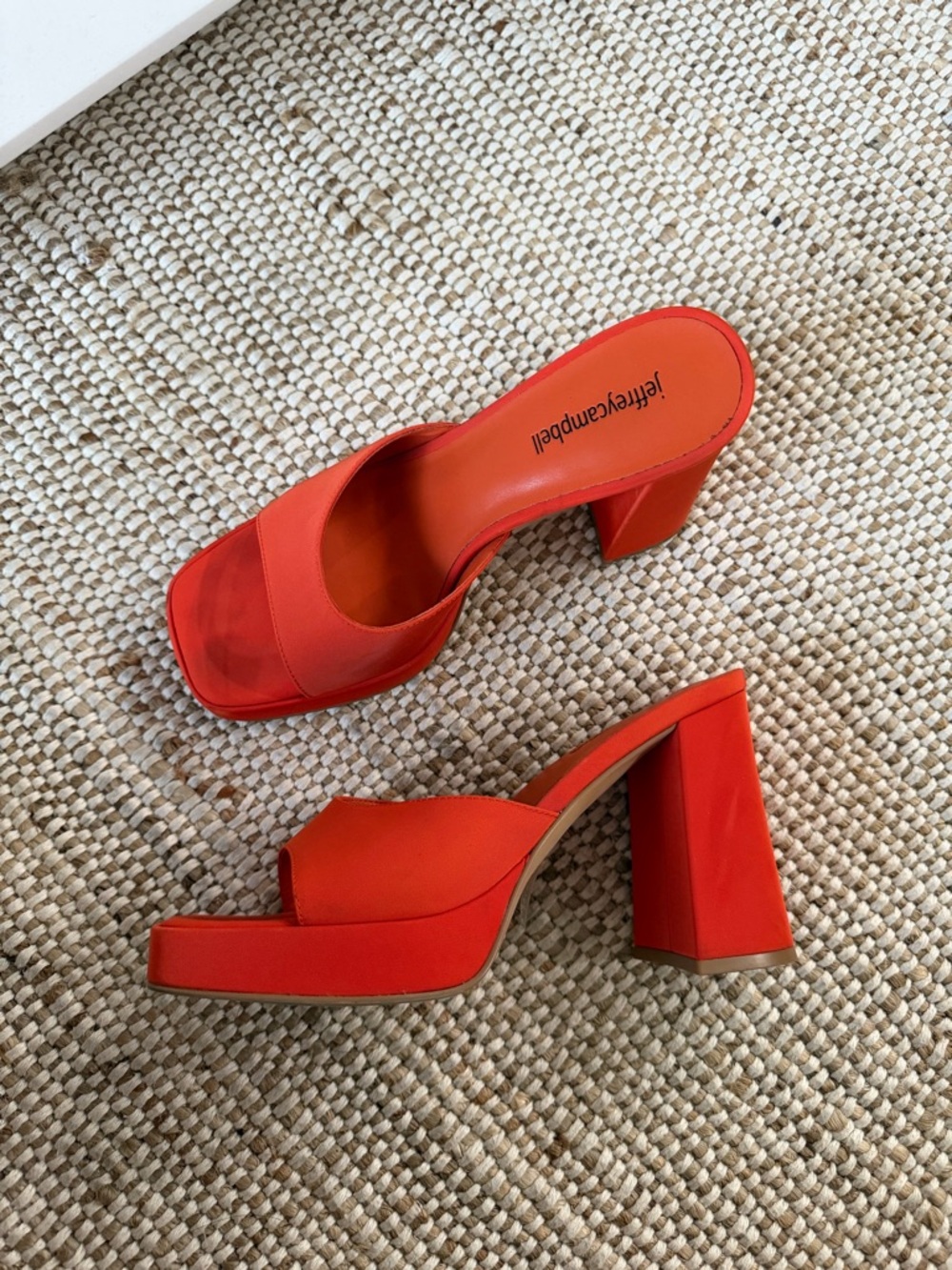 Jeffrey Campbell Orange Block Heel Sandals - Picture 5 of 6
